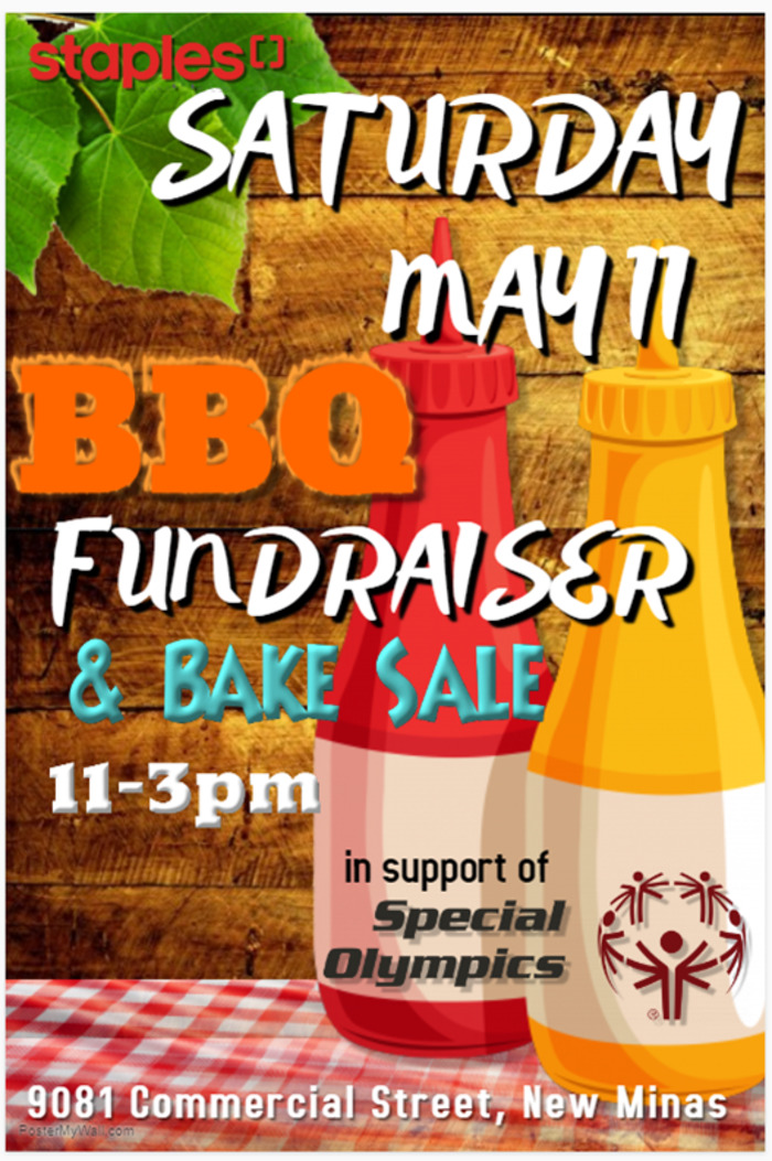 BBQ & Bake Sale Fundraiser at Staples, New Minas (May 11, 2019 11am)