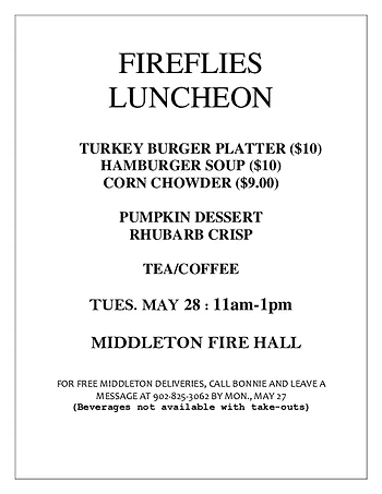 Poster for Fireflies Luncheon