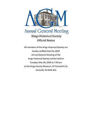 Poster for Kings Historical Society AGM