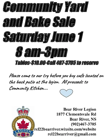 Poster for Community Yard and Bake Sale