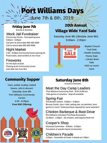 Poster for Port Williams Days