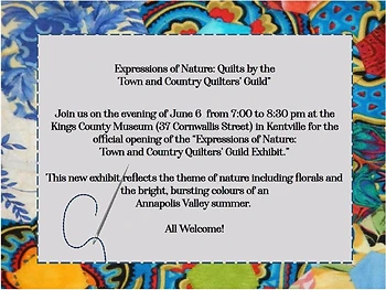 Poster for Expressions of Nature Quilt Exhibit Opening 