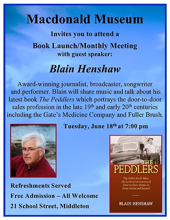 Poster for Blain Henshaw Book Launch