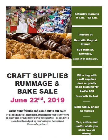 Poster for Craft Supplies, Rummage and Bake Sale