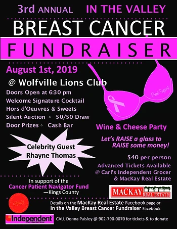 Poster for In the Valley Breast Cancer Fundraiser