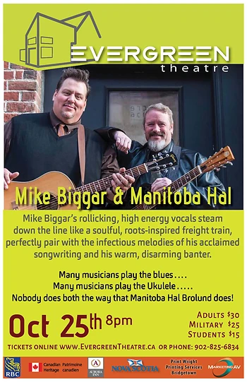 Poster for Mike Biggar & Manitoba Hal