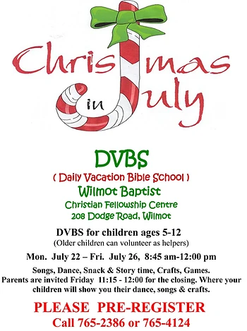 Poster for Christmas in July DVBS