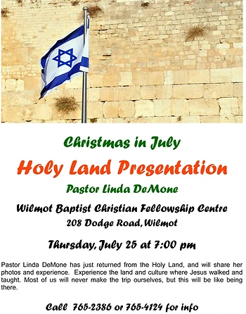 Poster for Holy Land Presentation