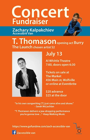 Poster for Fundraiser for Zach's Accessible Van