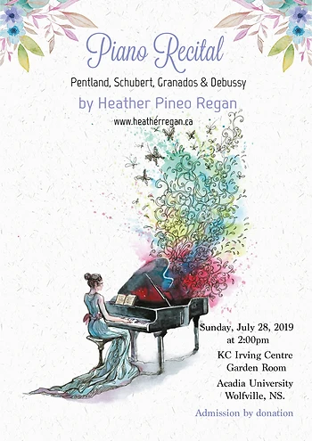 Poster for Heather Pineo Regan Piano Recital