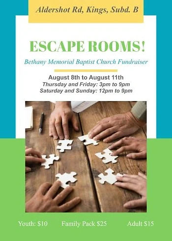 Poster for Escape Room Fundraiser!