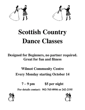Poster for Scottish Country Dance Classes
