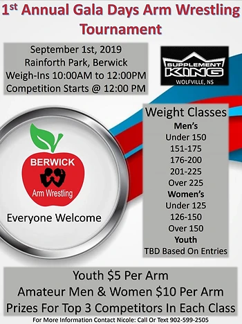 Poster for Gala Days Arm Wrestling Tournament