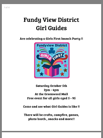 Poster for Girl's first launch - Girl Guides 
