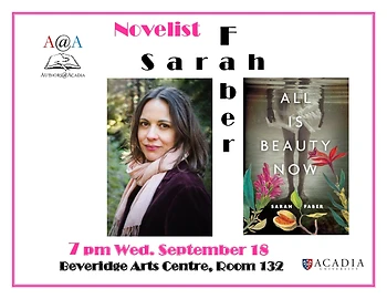 Poster for Authors at Acadia Sarah Faber