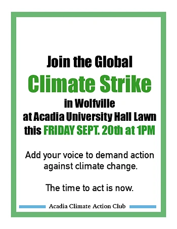 Poster for Wolfville Climate Strike