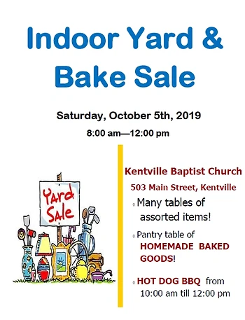 Poster for Indoor Yard and Bake Sale
