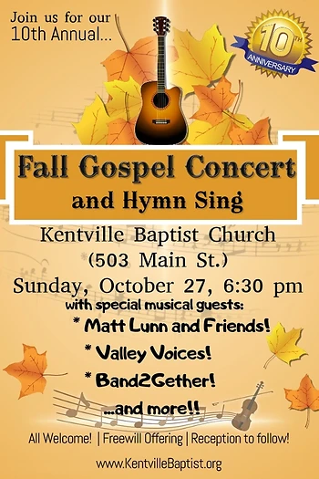 Poster for Fall Gospel Concert and Hymn Sing