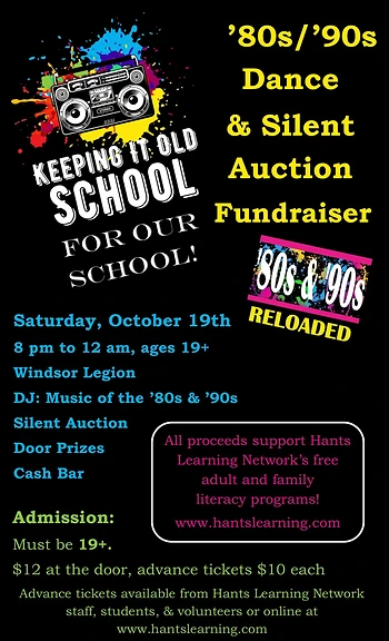 Poster for '80s / '90s Dance & Silent Auction