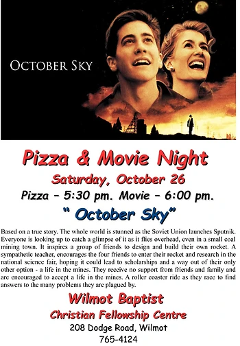 Poster for Pizza & Movie Night