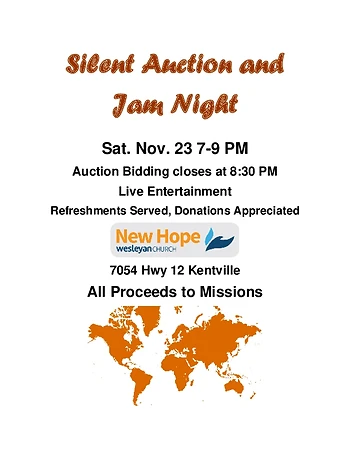 Poster for Silent Auction and Live Music