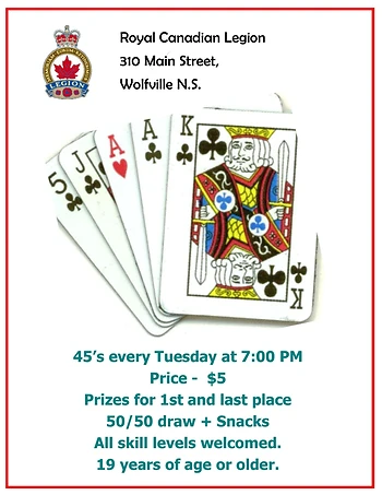 Poster for 45's Card Games