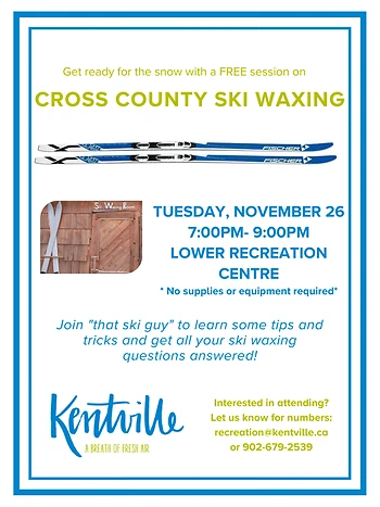 Poster for Cross Country Ski Waxing Session