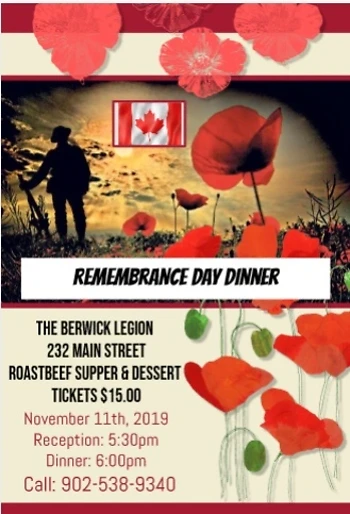 Poster for Remembrance Day Dinner