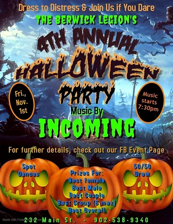Poster for Halloween Dance with Incoming