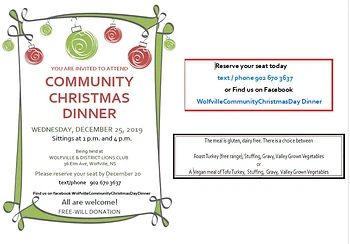 Poster for Community Christmas Dinner