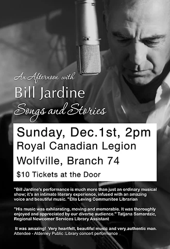 Poster for Bill Jardine Songs and Stories!
