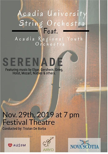 Poster for Acadia University String Orchestra