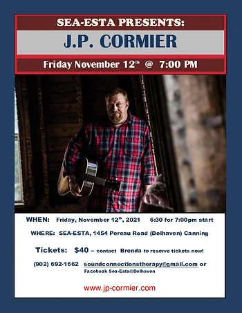 Poster for J.P. Cormier - Songs by the Sea SOLD OUT