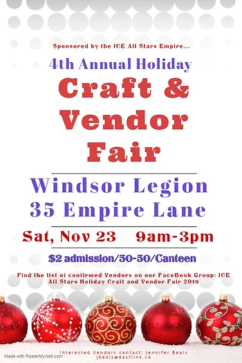 Poster for Holiday Craft & Vendor Fair