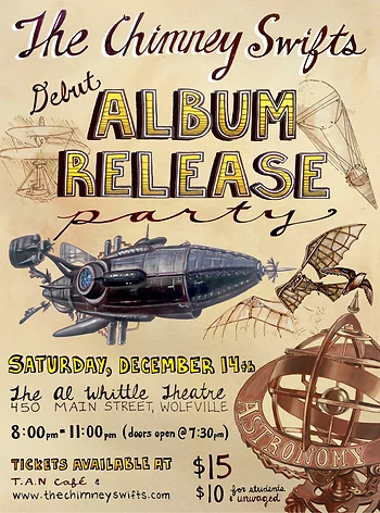 Poster for Chimney Swifts Album Release