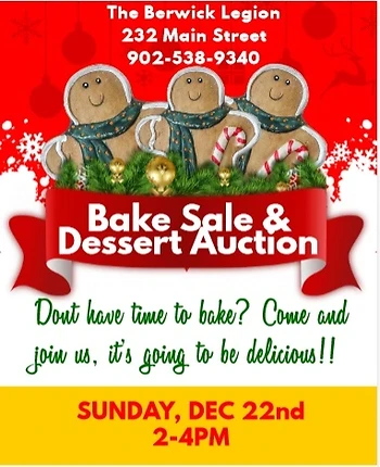 Poster for Christmas Bake Sale and Dessert Auction