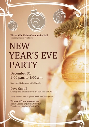 Poster for New Year’s Eve Dance