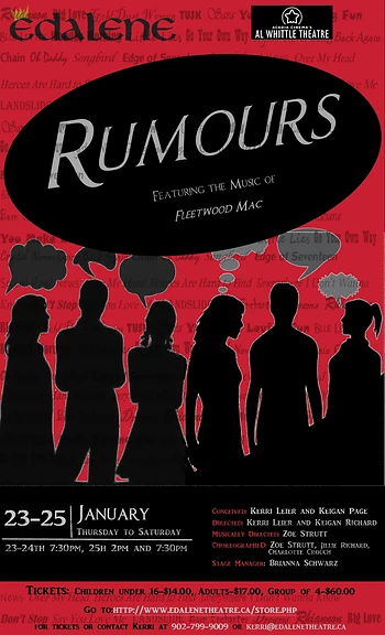 Poster for Rumours, a Musical