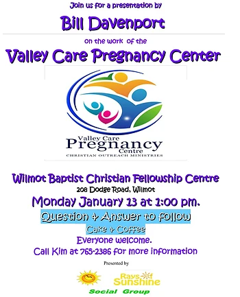 Poster for Valley Care Pregnancy Centre Presentation