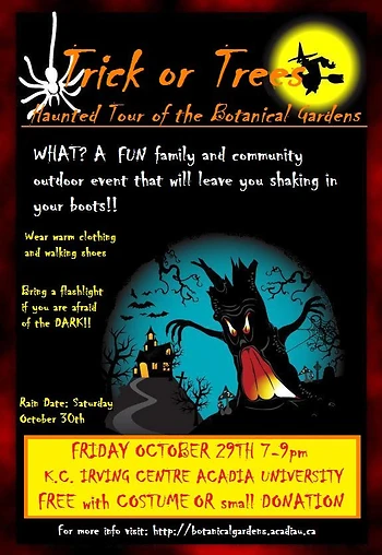 Poster for Trick or Trees Night Hike