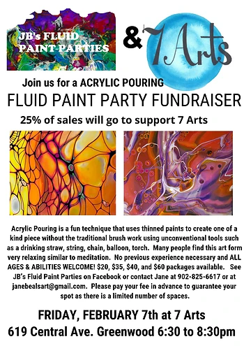 Poster for Acrylic Pouring Paint Night Fundraiser