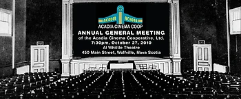 Poster for Acadia Cinema Coop AGM