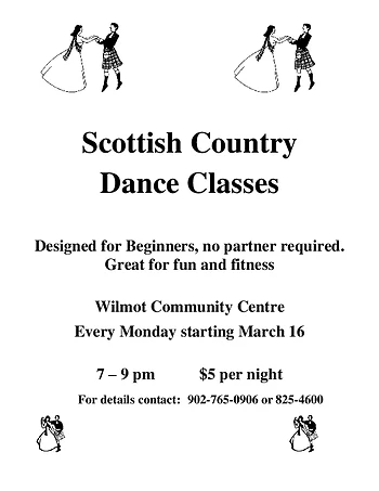 Poster for Scottish Country Dance Classes