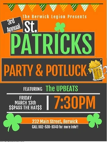 Poster for St Patricks Day Party & Potluck