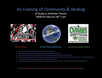 Poster for An Evening of Community & Healing