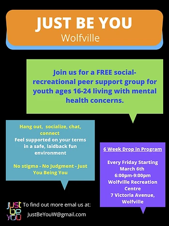 Poster for Just Be You Wolfville