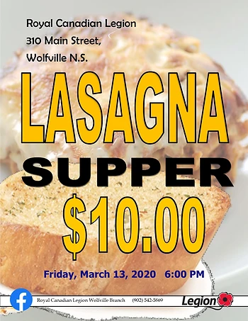 Poster for Lasagna Supper