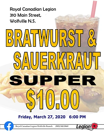 Poster for German Bratwurst Supper