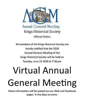 Poster for Kings Historical Society AGM