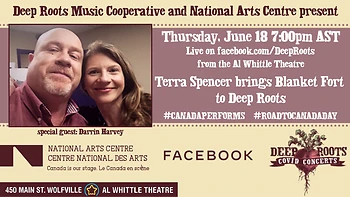 Poster for Terra Spencer brings Blanket Fort to Deep Roots